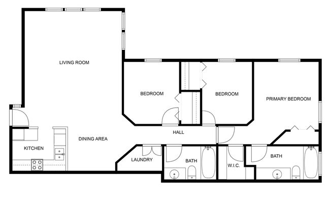 3 beds, 2 baths, 1,350 sqft, $1,645, Unit 404-404E