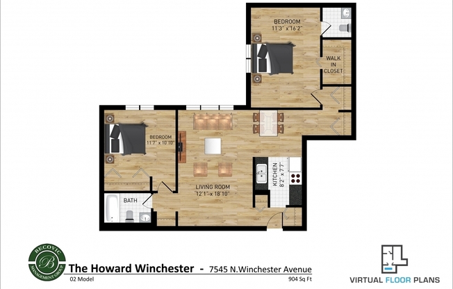 2 beds, 1.5 baths, 897 sqft, $2,100, Unit 202