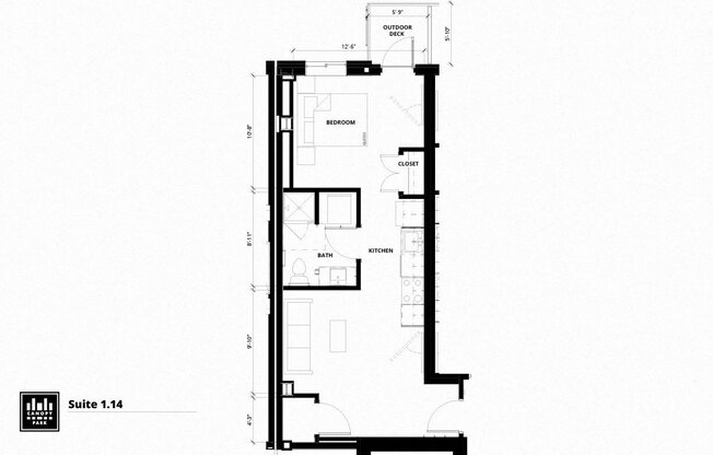 Studio, 1 bath, 563 sqft, $1,225