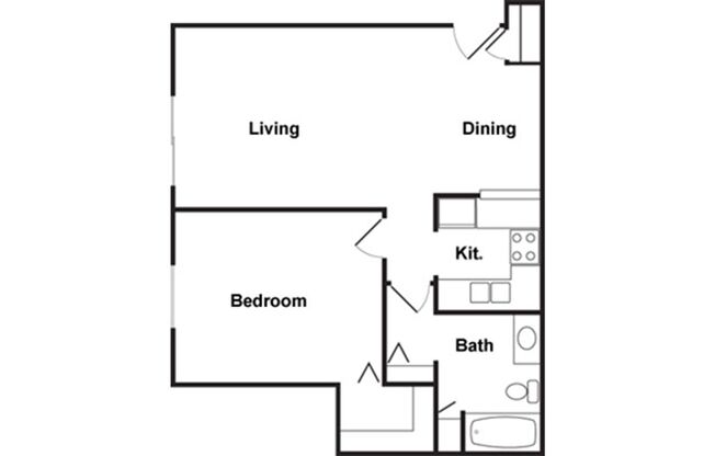 1 bed, 1 bath, 691 sqft, $975, Unit 32