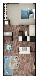 1 bed, 1 bath, 608 sqft, $974