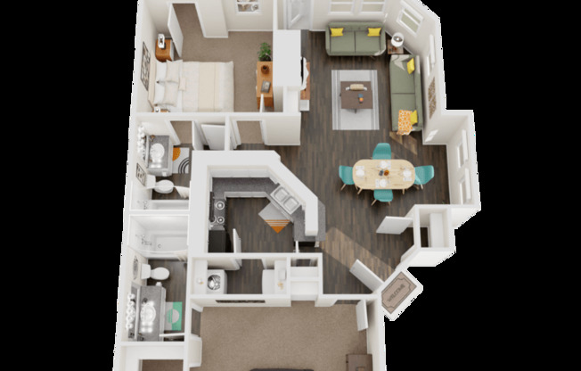 2 beds, 2 baths, 995 sqft, $1,270