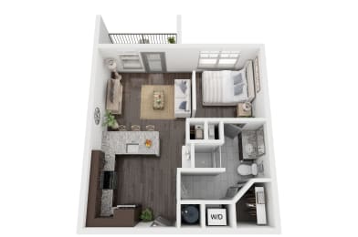 Studio, 1 bath, 576 sqft, $1,298