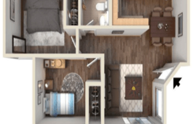 2 beds, 1 bath, 700 sqft, $899