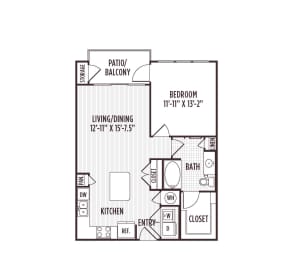 1 bed, 1 bath, 736 sqft, $1,712