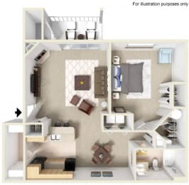 1 bed, 1 bath, 856 sqft, $1,749