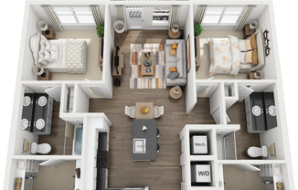 2 beds, 2 baths, 1,046 sqft, $1,837