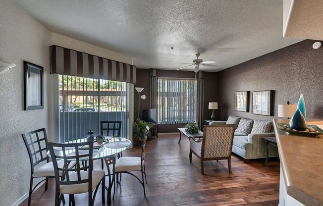 Dining and living room at Desert Sage Apartments in Goodyear Arizona