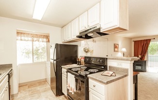 Kings Court Beaverton OR model kitchen and laundry side view