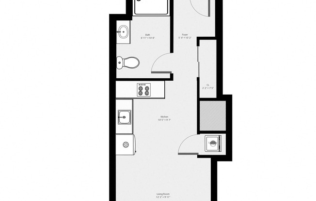Studio, 1 bath, $2,195