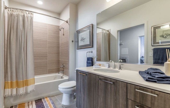 Bathroom area at Trove Apartments, Virginia