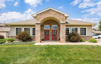 a home with a red door