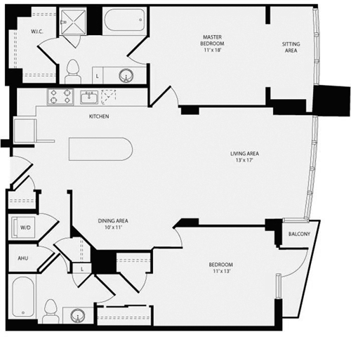 2 beds, 2 baths, 1,172 sqft, $3,643, Unit 0623