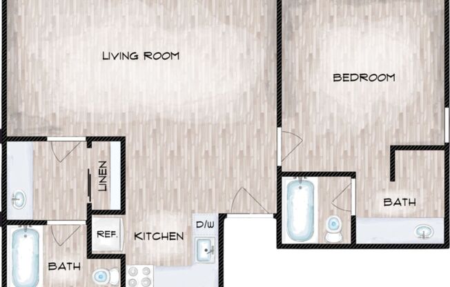 1 bed, 1 bath, 690 sqft, $1,229, Unit 520