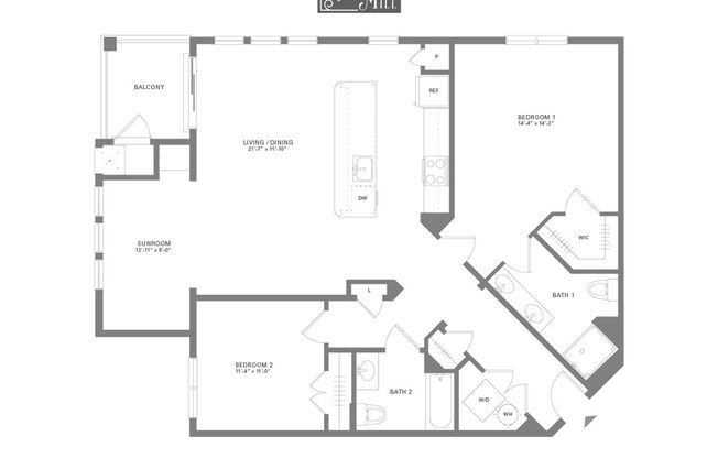 2 beds, 2 baths, 1,373 sqft, $3,375, Unit 322