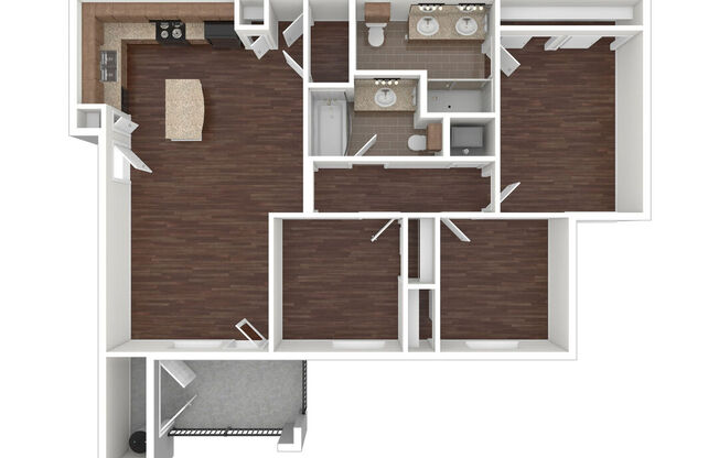 3 beds, 2 baths, 1,075 sqft, $1,136