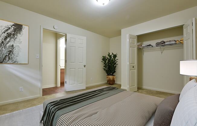 Bedroom with Large Closet Large Closets with Organizers at Grand Bend Club Apartments, Grand Blanc, 48439