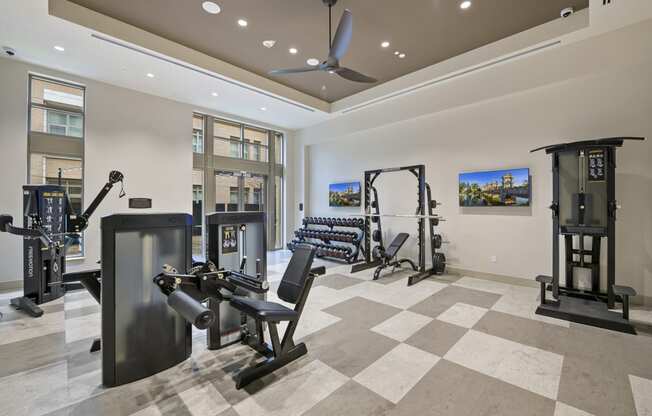 the gym at the enclave at woodbridge apartments in sugar land, tx