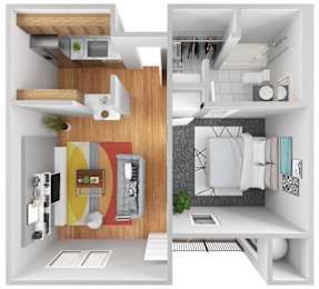 1 bed, 1 bath, 548 sqft, $952