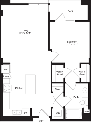 1 bed, 1 bath, 873 sqft, $2,937, Unit 111