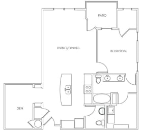 1 bed, 1.5 baths, 1,008 sqft, $2,361