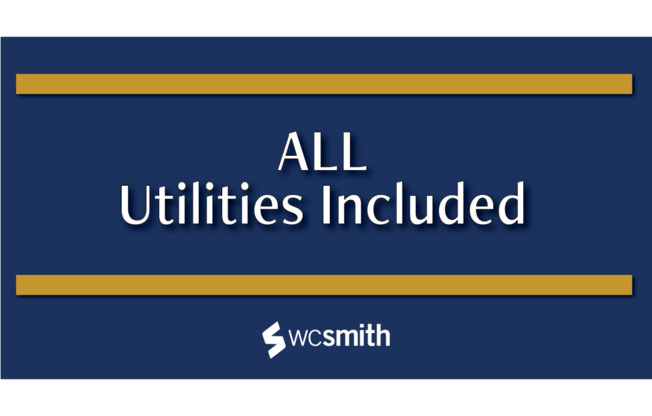 all utilities included logo on blue background