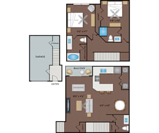 2 beds, 2.5 baths, 1,154 sqft, $1,895