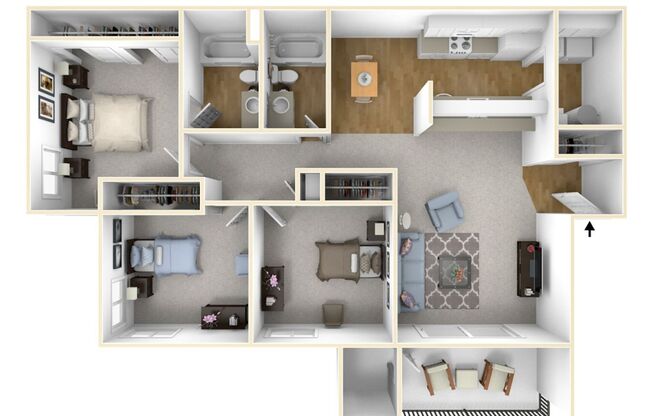 3 beds, 2 baths, $2,250, Unit 61