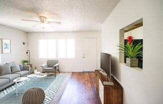 Classic Living Room Design With Television at Creekside Villas Apartments, California