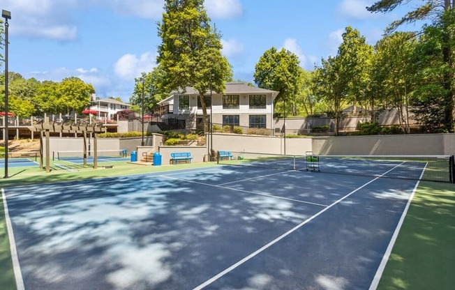 Community Tennis Courts at Dunwoody Village Apartments in Atlanta, GA.