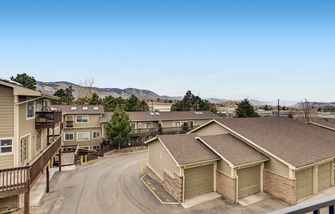 Experience suburban tranquility with mountain views from this welcoming apartment complex.