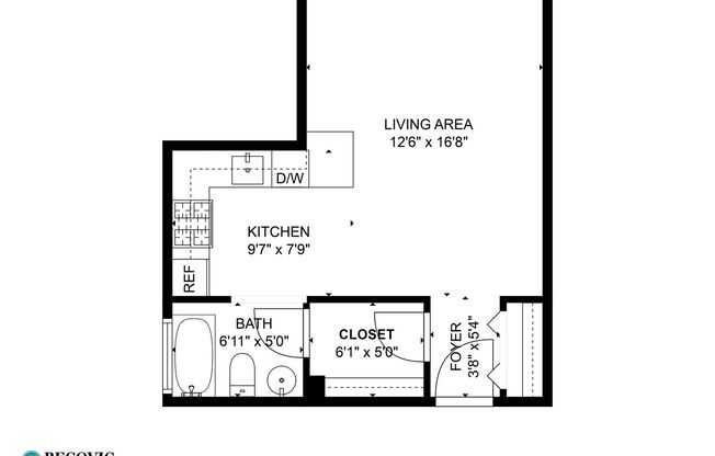Studio, 1 bath, 369 sqft, $1,550, Unit 408