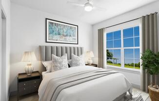 Rest easy in spacious bedrooms, complete with cozy carpeting and ceiling fans for ultimate comfort.