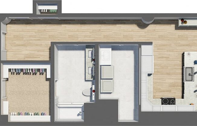 1 bed, 1 bath, 1,180 sqft, $2,004