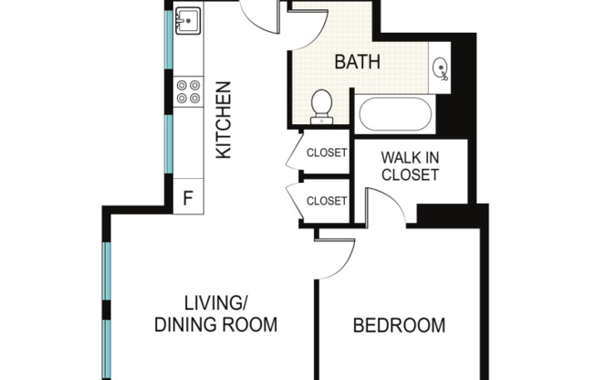 1 bed, 1 bath, $4,200, Unit 5A