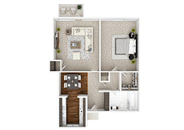 1 bed, 1 bath, 730 sqft, $961