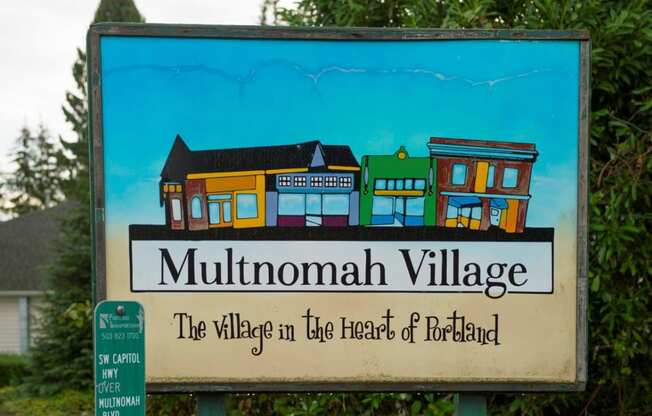 Multnomah Village Portland, Oregon Sign