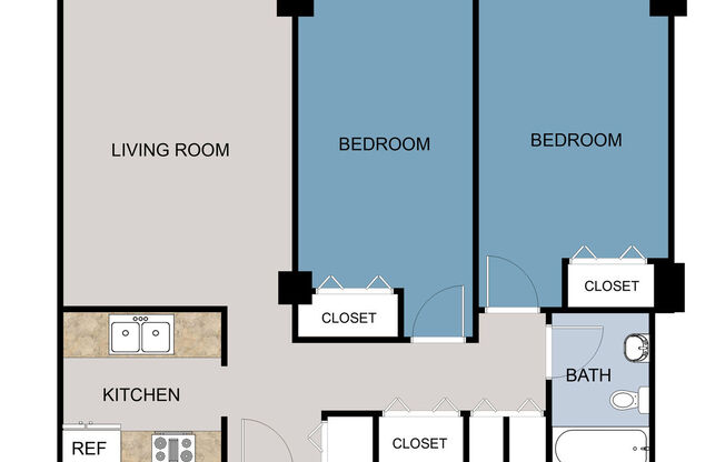 2 beds, 1 bath, 500 sqft, $3,800