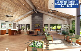 a rendering of the resident clubhouse at the residences at silver hill in wixom, mi