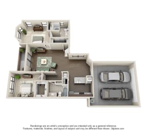 2 beds, 2 baths, 1,218 sqft, $1,720