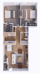 2 beds, 1 bath, 815 sqft, $1,209