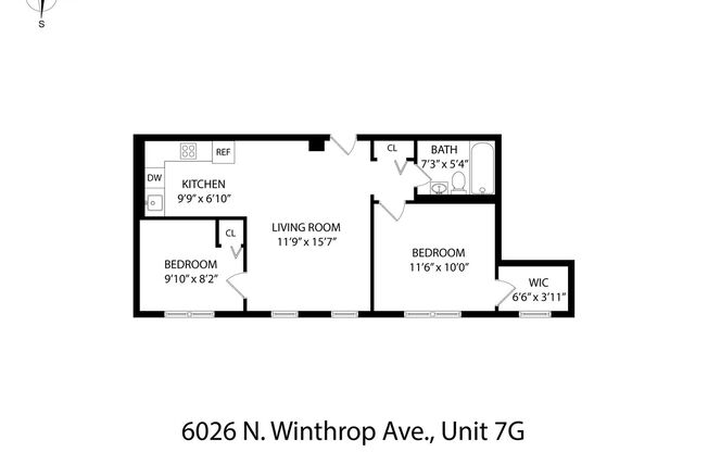 2 beds, 1 bath, 430 sqft, $2,250, Unit 7G