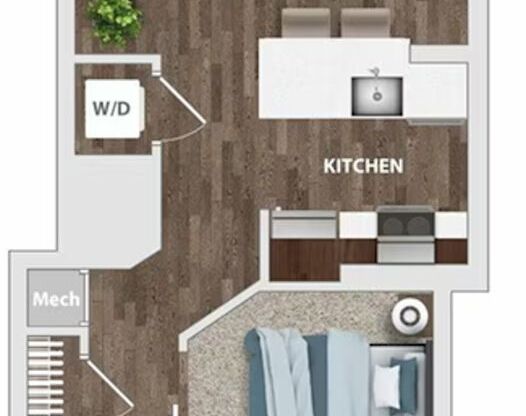 1 bed, 1 bath, 499 sqft, $1,525, Unit HA-506