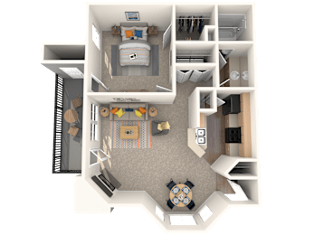 1 bed, 1 bath, 736 sqft, $1,047