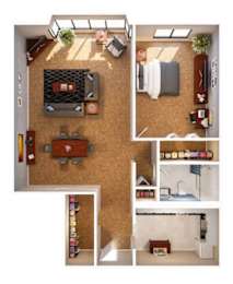 1 bed, 1 bath, 878 sqft, $3,059