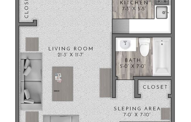 Studio, 1 bath, 400 sqft, $1,900