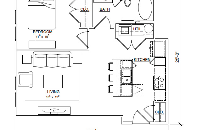 1 bed, 1 bath, 661 sqft, $1,842
