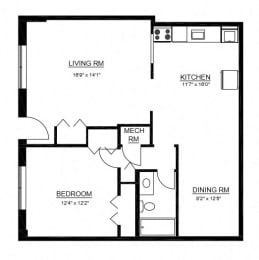 1 bed, 1 bath, 909 sqft, $1,391