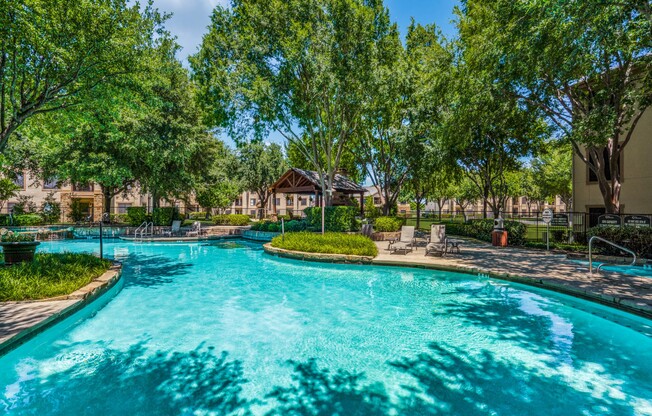Luxury pool area at The Canyons Apartments, Texas, 76116