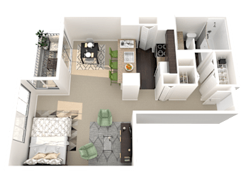 Studio, 1 bath, 608 sqft, $1,082